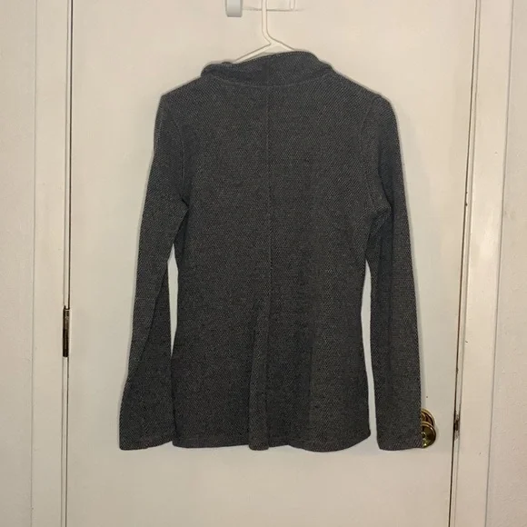Prana grey wool blend long sleeve sweater with wide neck with buttons Size M - Picture 10 of 10